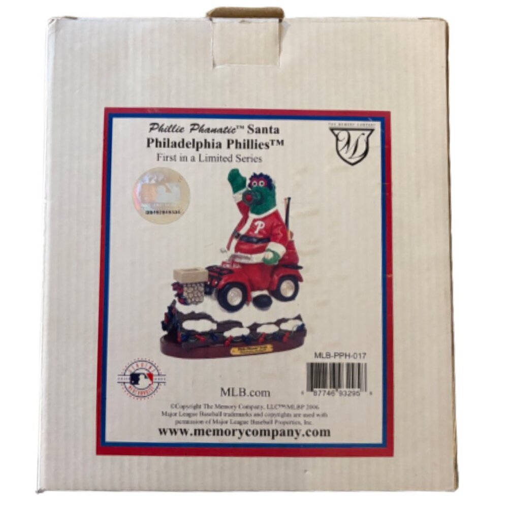 Phillies Phanatic Santa Christmas Figurine Limited Edition 2003 Team Collectible